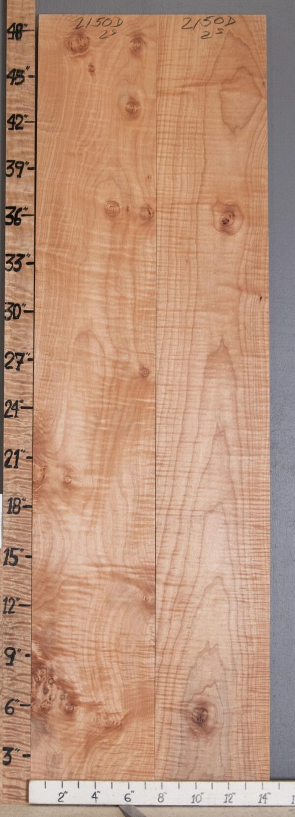 5A Curly Maple 2 Board Set Lumber 14"1/4 X 48" X 4/4" (NWT-2150D) - Image 2