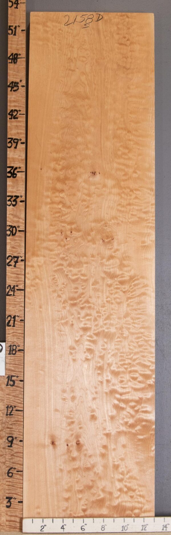 5A Quilted Maple Lumber 13" X 53" X 8/4" (NWT-2158D)