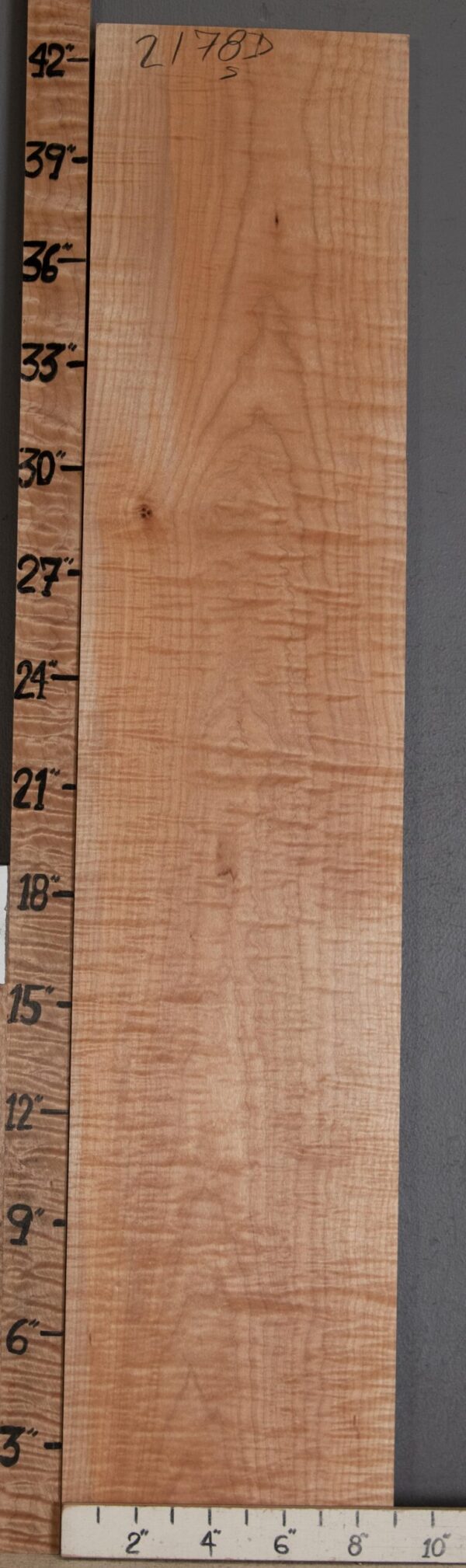 5A Curly Maple Lumber 9" X 43" X 1"1/8 (NWT-2178D)