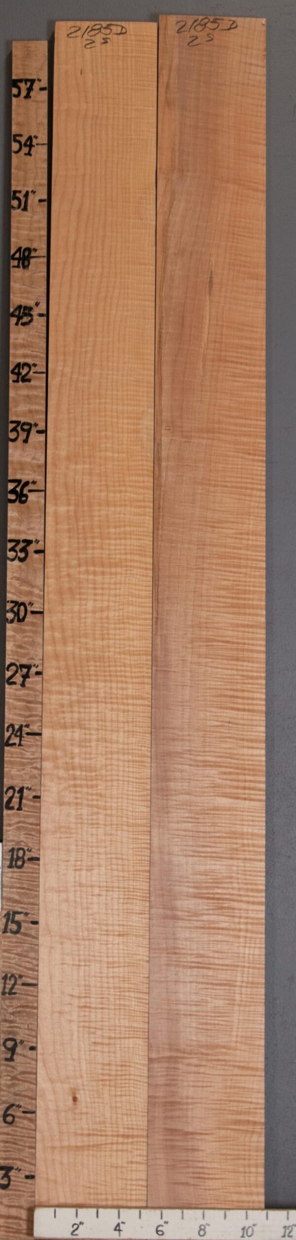 5A Curly Maple 2 Board Set Lumber 10"3/4 X 60" X 4/4" (NWT-2185D) - Image 2