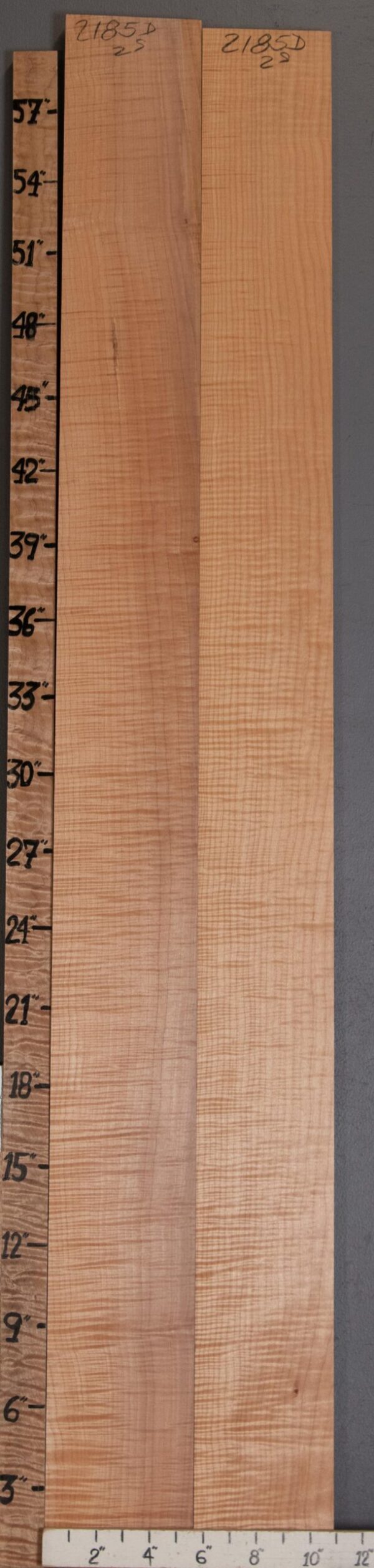 5A Curly Maple 2 Board Set Lumber 10"3/4 X 60" X 4/4" (NWT-2185D)