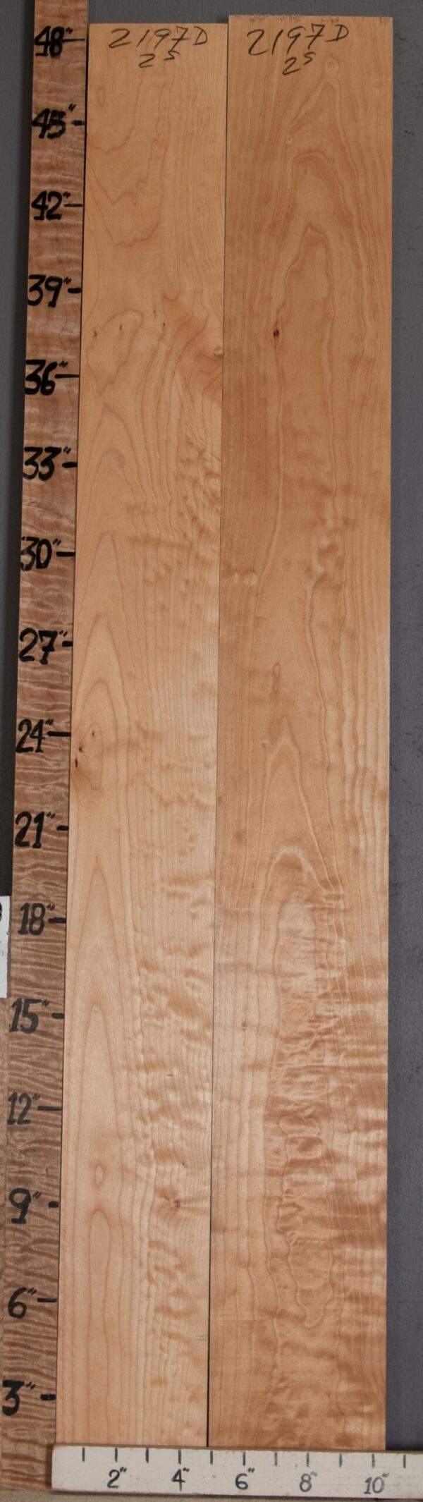 4A Quilted Maple 2 Board Set Lumber 10"1/4 X 48" X 4/4" (NWT-2197D) - Image 2