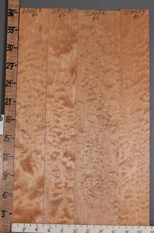 4A Quilted Maple 4 Board Set Lumber 21"3/4 X 36" X 4/4" (NWT-2207D)