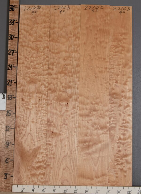 4A Quilted Maple 4 Board Set Lumber 22"1/2 X 36" X 4/4" (NWT-2210D)