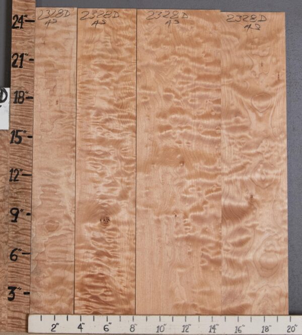 5A Quilted Maple 4 Board Set Lumber 19"3/4 X 24" X 4/4" (NWT-2328D)