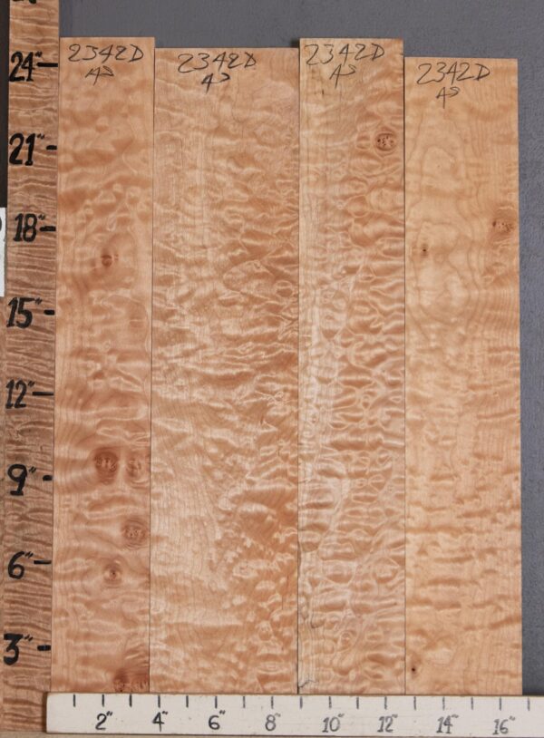 5A Quilted Maple 4 Board Set Lumber 16"1/2 X 24" X 4/4" (NWT-2342D) - Image 2