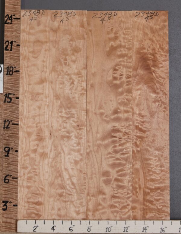 5A Quilted Maple 4 Board Set Lumber 16"7/8 X 24" X 4/4" (NWT-2348D)