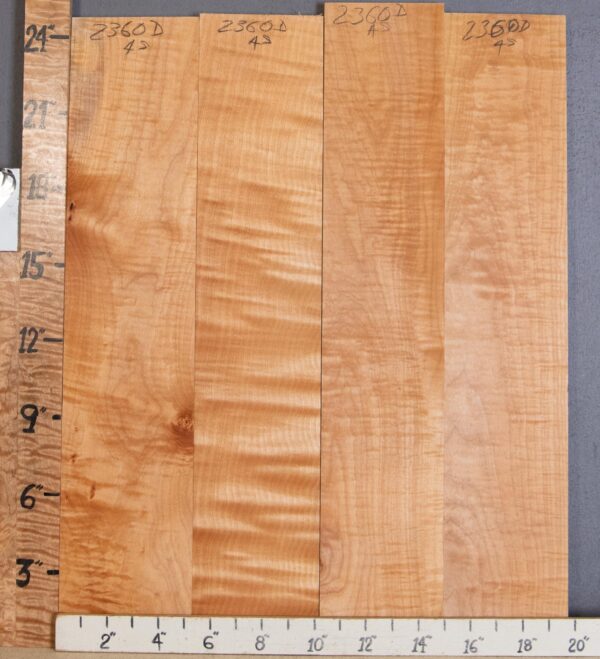 5A Curly Maple 4 Board Set Lumber 19"3/4 X 24" X 4/4" (NWT-2360D) - Image 2