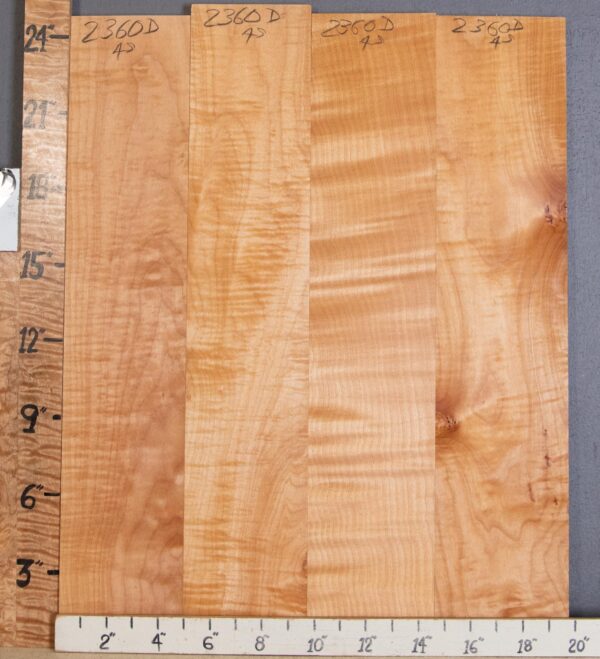 5A Curly Maple 4 Board Set Lumber 19"3/4 X 24" X 4/4" (NWT-2360D)