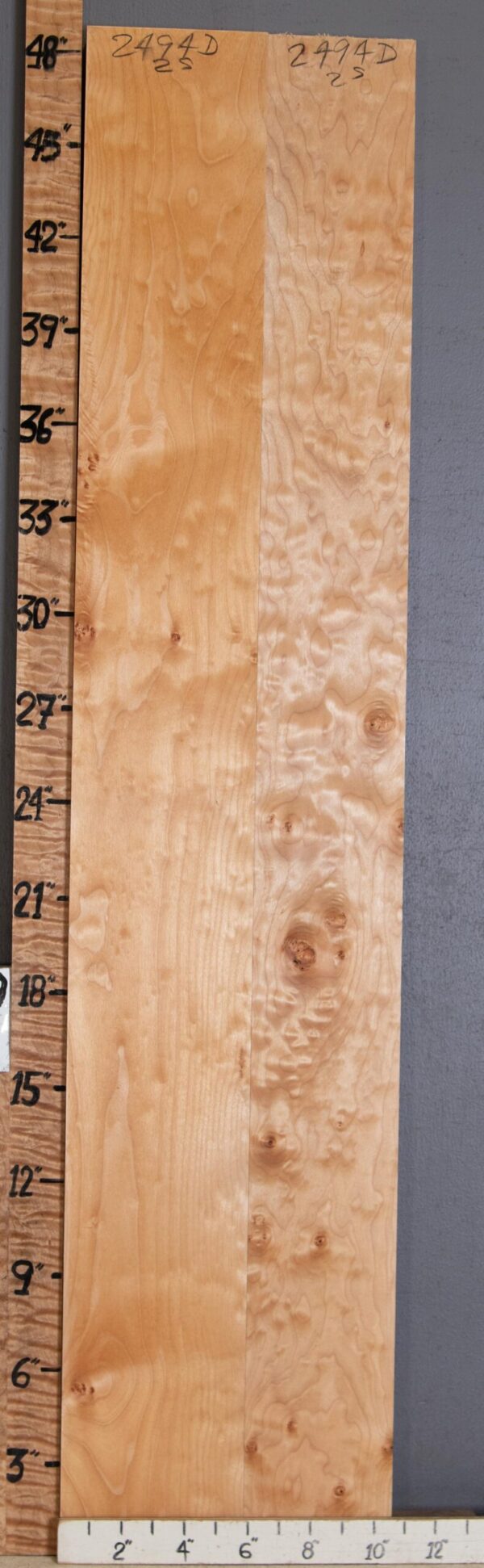 5A Quilted Maple 2 Board Set Lumber 10"1/2 X 48" X 5/4" (NWT-2494D) - Image 2