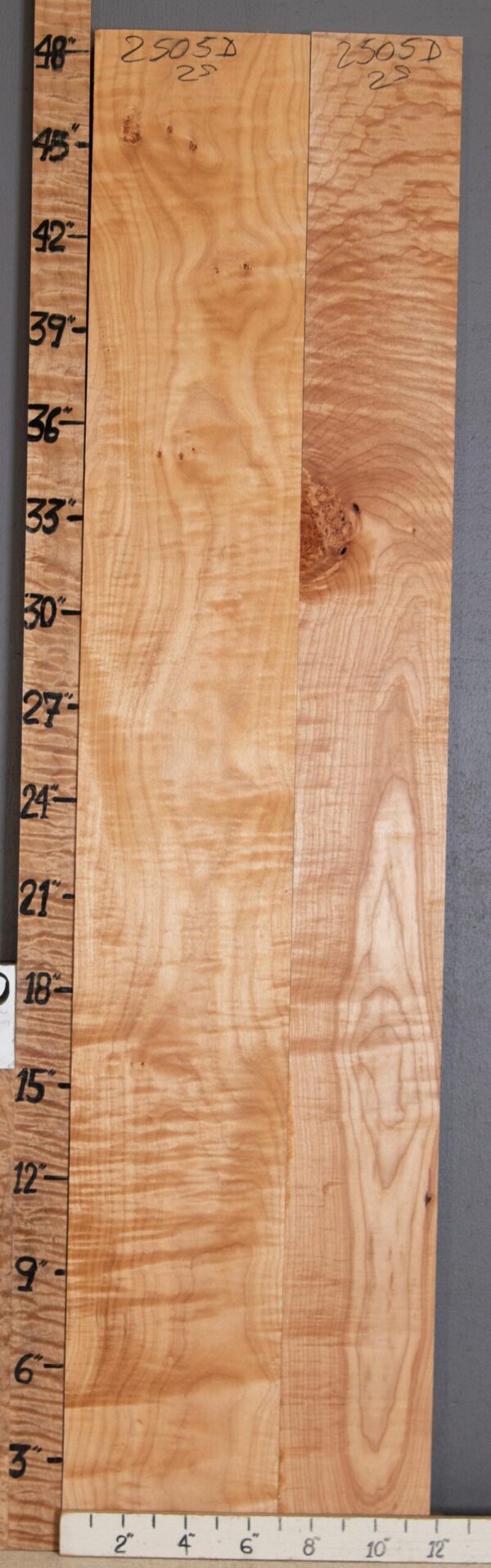 5A Curly Maple 2 Board Set Lumber 11"3/4 X 48" X 4/4" (NWT-2505D) - Image 2