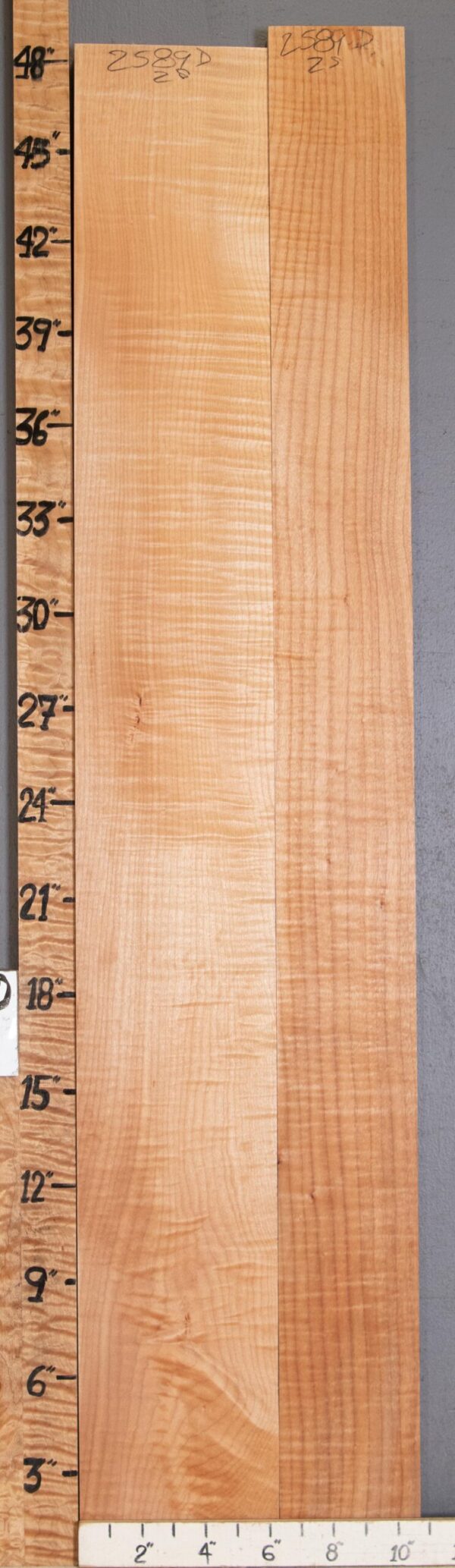 5A Curly Maple 2 Board Set Lumber 10"3/4 X 48" X 4/4" (NWT-2589D) - Image 2