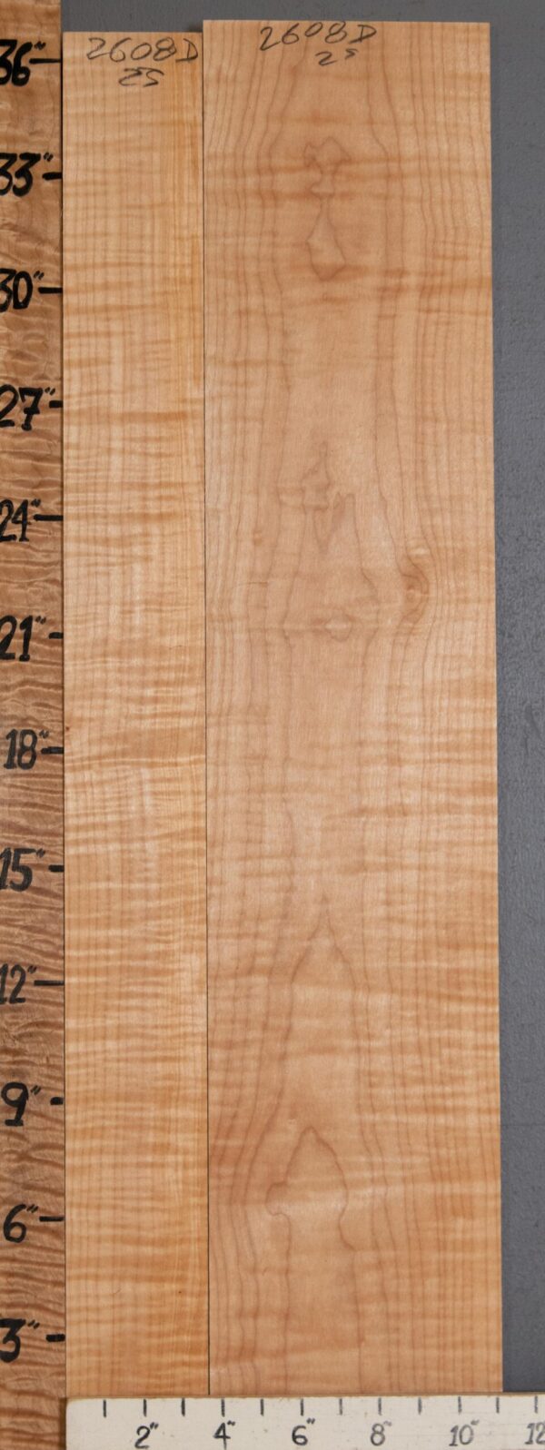 5A Curly Maple 2 Board Set Lumber 11" X 36" X 4/4" (NWT-2608D) - Image 2