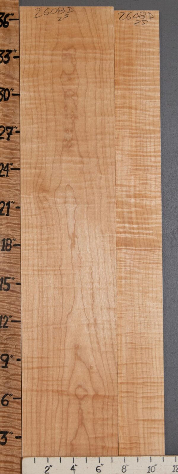 5A Curly Maple 2 Board Set Lumber 11" X 36" X 4/4" (NWT-2608D)