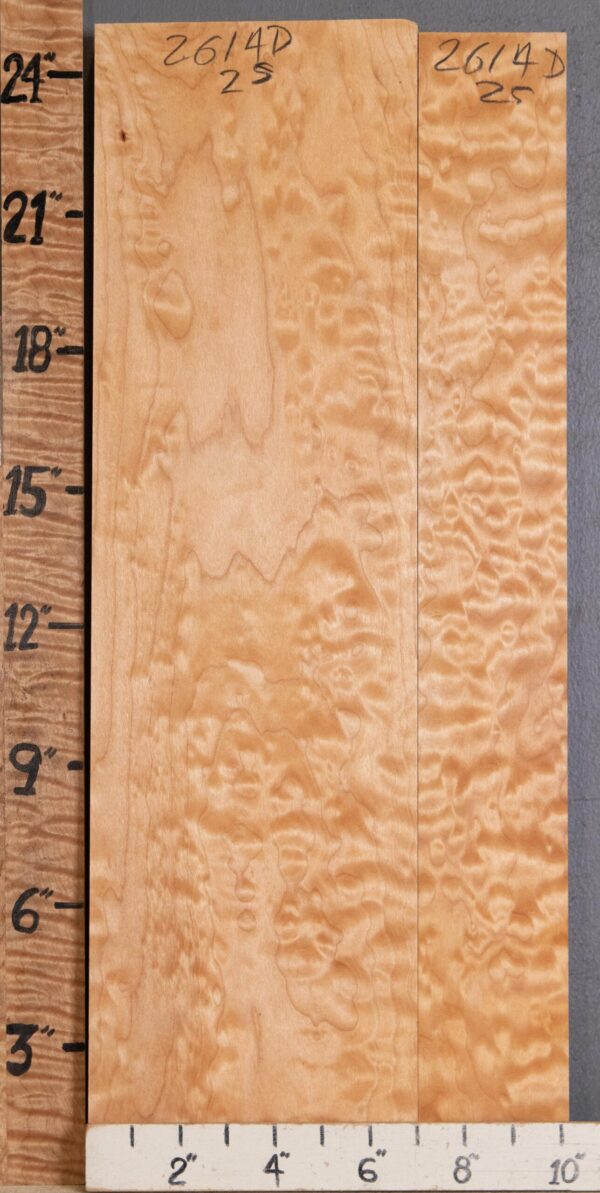 5A Quilted Maple 2 Board Set Lumber 10"1/8 X 24" X 5/4" (NWT-2614D)