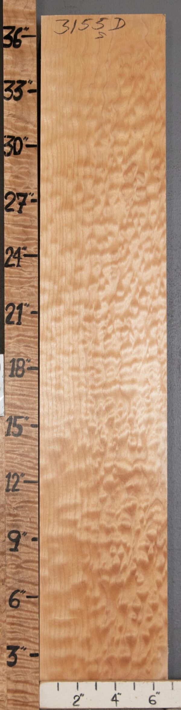 5A Quilted Maple Lumber 6"3/4 X 37" X 1"3/4 (NWT-3155D)