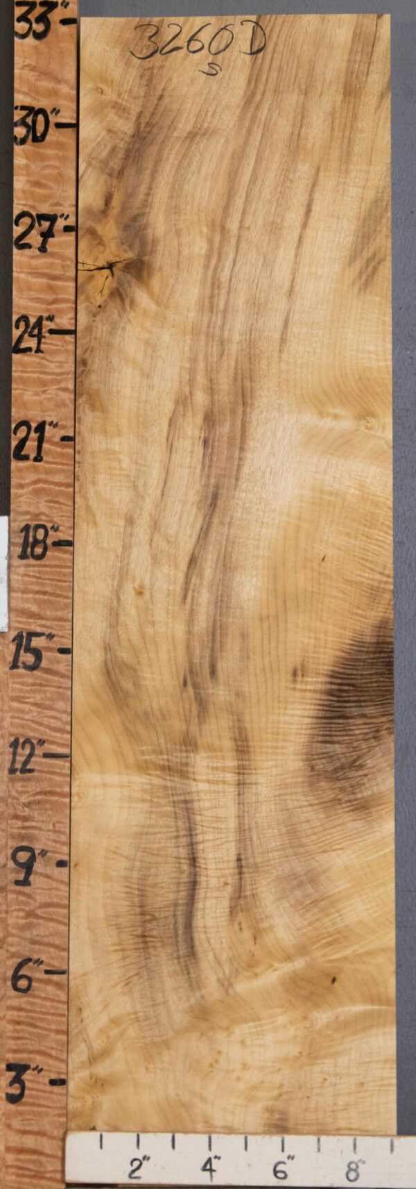 5A Burl Curly Myrtlewood Lumber 8"3/4 X 32" X 2"1/8 (NWT-3260D) - Image 2