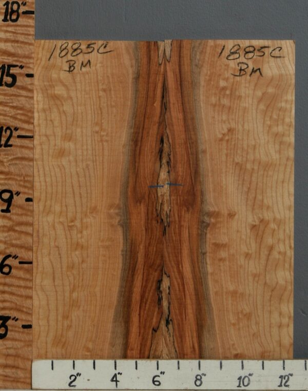 5A Spalted Curly Maple Bookmatch 12"1/4 X 16" X 1/2 (NWT-1885C)