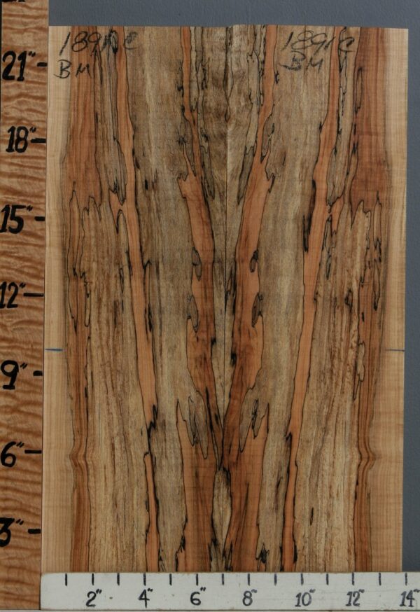 5A Spalted Curly Maple Bookmatch 13"3/4 X 22" X 1/2 (NWT-1891C)