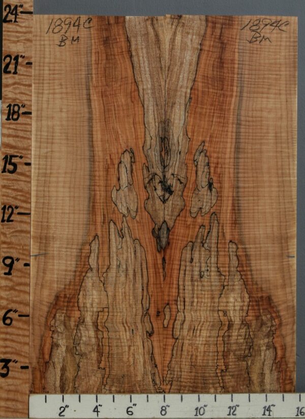 5A Spalted Curly Maple Bookmatch 15"3/4 X 23" X 1/2 (NWT-1894C)