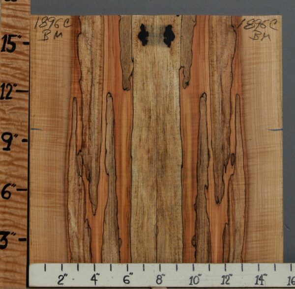 5A Spalted Curly Maple Bookmatch 15"1/2 X 16" X 1/2 (NWT-1896C)