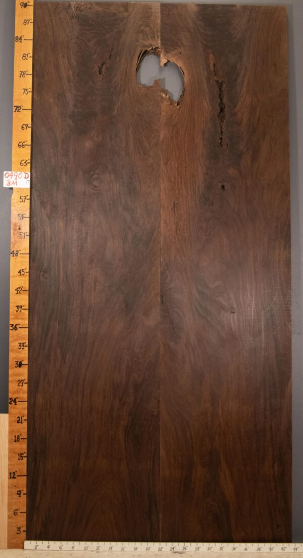 4A Crotch Marbled Claro Walnut Bookmatch 43"1/4 X 91" X 5/4" (NWT-0490D) - Image 2