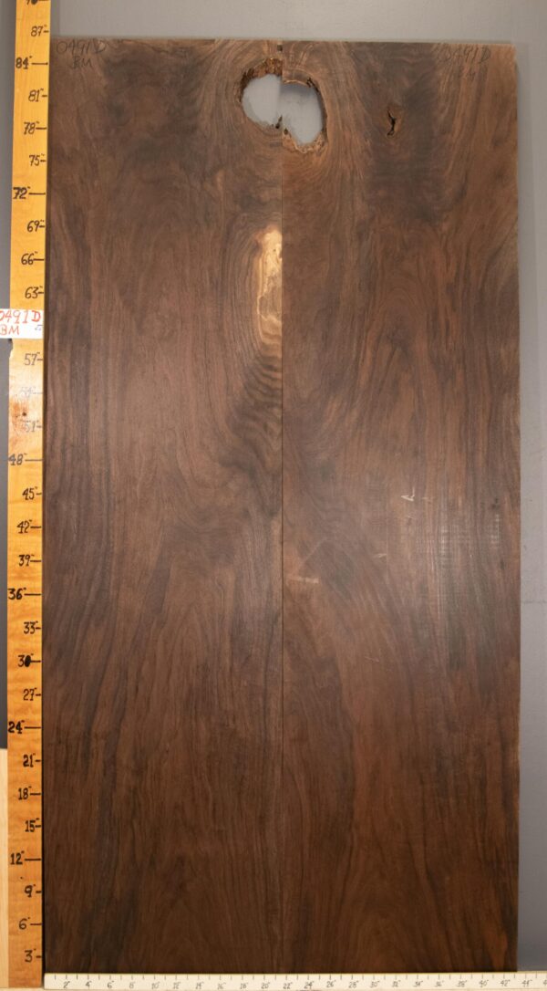 4A Crotch Marbled Claro Walnut Bookmatch 43"1/4 X 86" X 5/4" (NWT-0491D) - Image 2