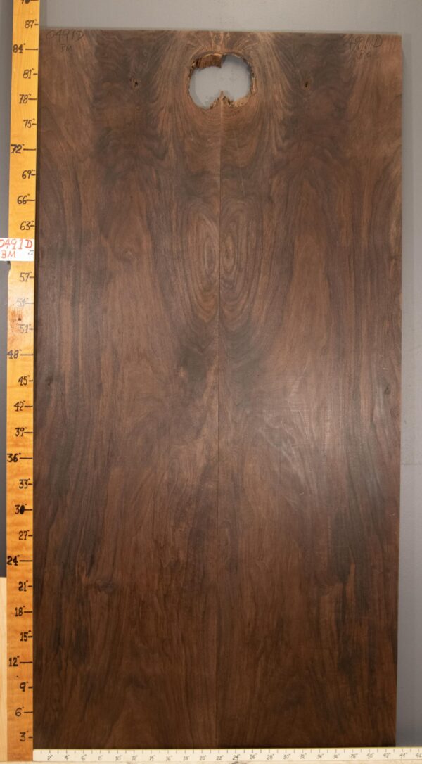 4A Crotch Marbled Claro Walnut Bookmatch 43"1/4 X 86" X 5/4" (NWT-0491D)