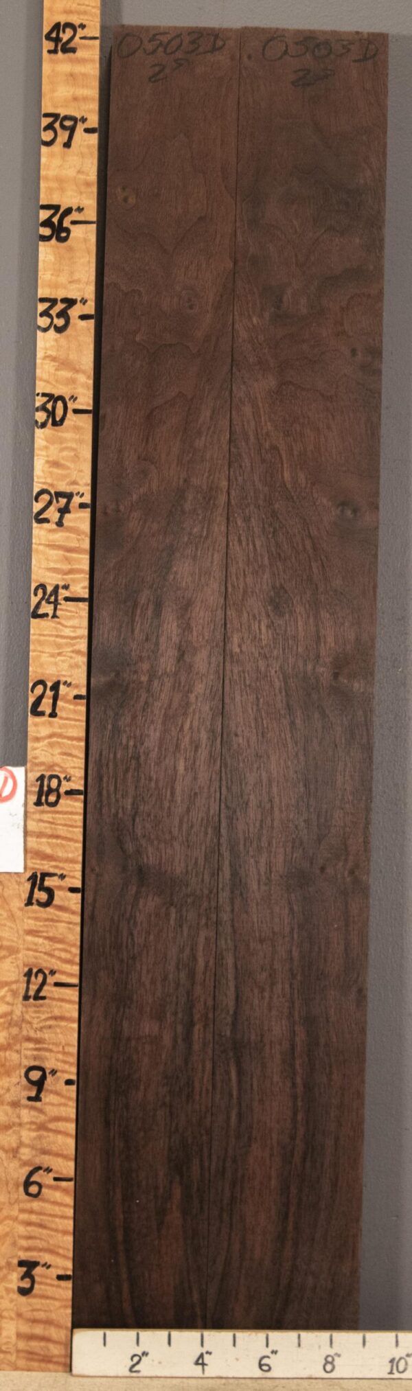 5A Marbled Claro Walnut 2 Board Set 8"3/4 X 42" X 5/4" (NWT-0503D) - Image 2