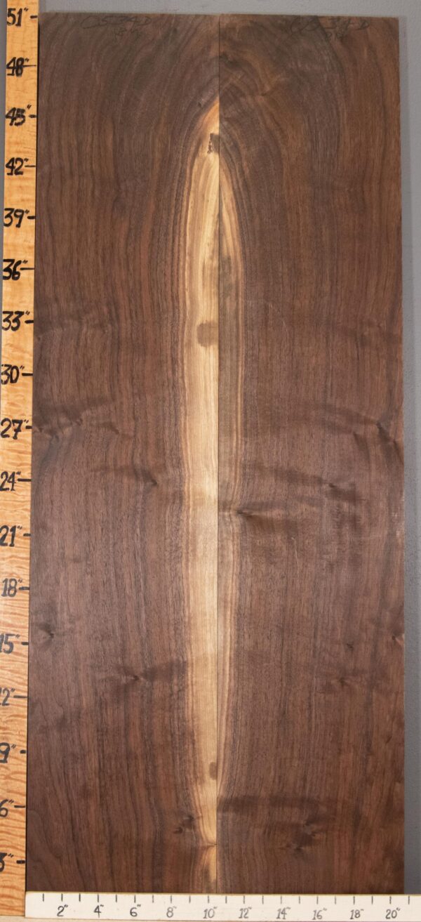 5A Marbled Claro Walnut Bookmatch Vertical Grain 20"3/4 X 51" X 4/4" (NWT-0534D) - Image 2