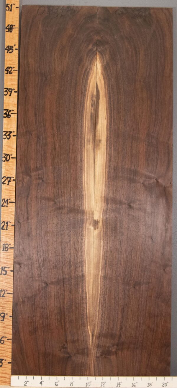 5A Marbled Claro Walnut Bookmatch Vertical Grain 20"3/4 X 51" X 4/4" (NWT-0534D)