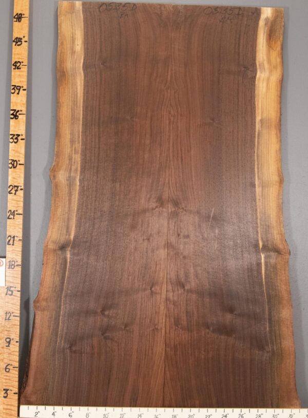 5A Marbled Claro Walnut Bookmatch with Live Edge 27"1/2 X 50" X 4/4" (NWT-0535D)