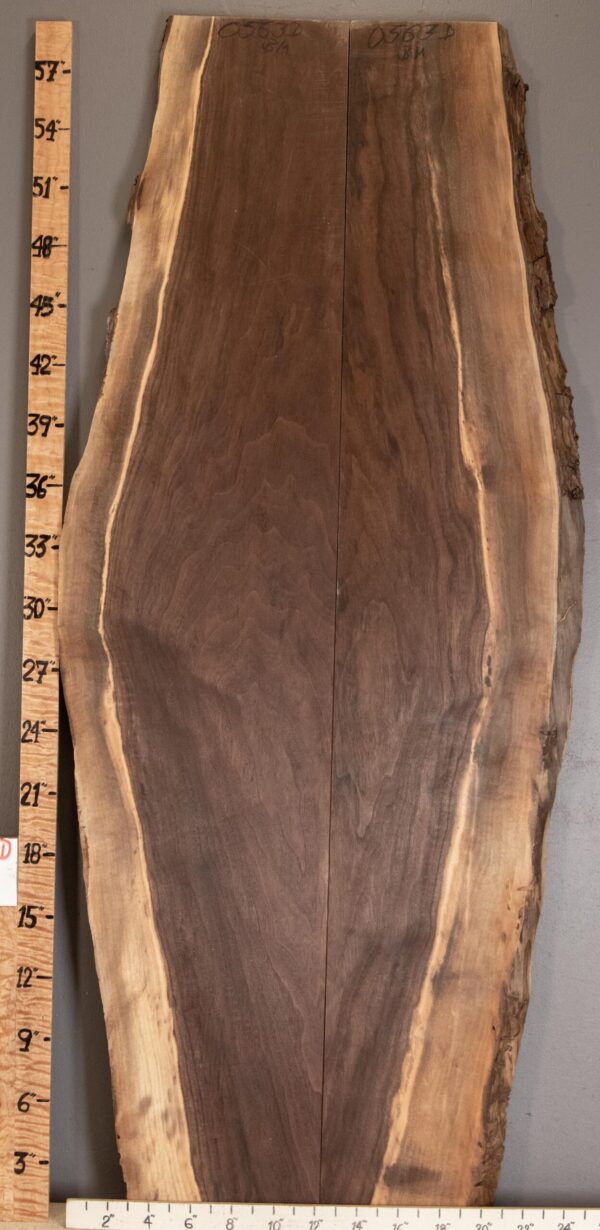 5A Marbled Claro Walnut Bookmatch with Live Edge 17" X 59" X 4/4" (NWT-0563D) - Image 2