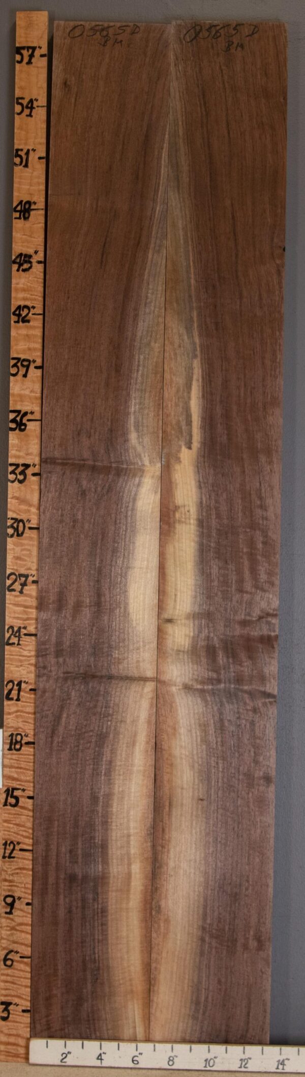 5A Marbled Claro Walnut Bookmatch 13"1/4 X 58" X 4/4" (NWT-0565D) - Image 2