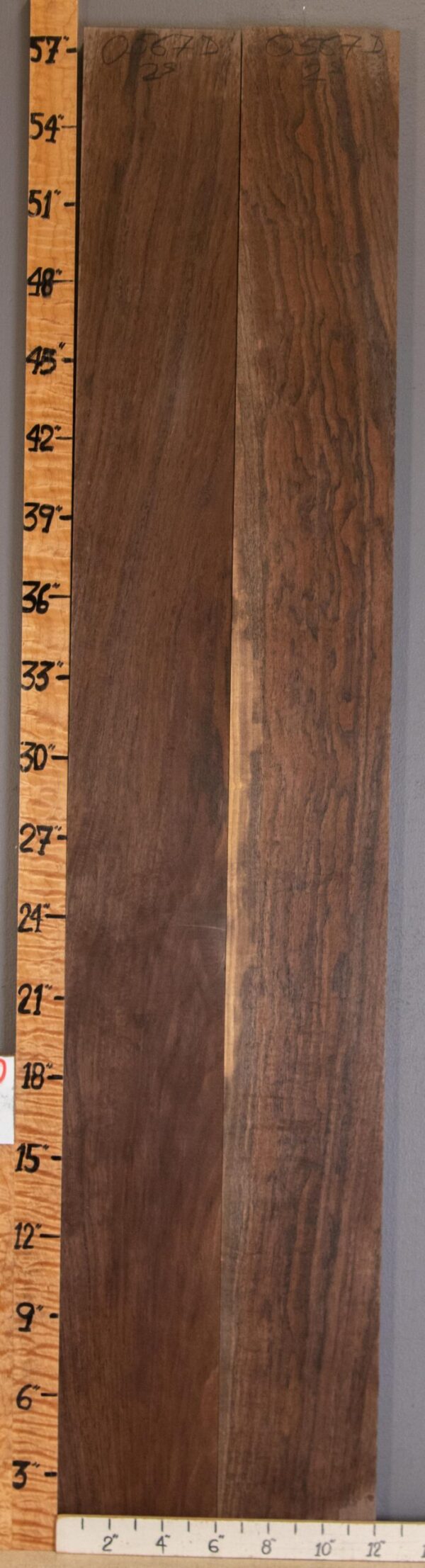 5A Marbled Claro Walnut 2 Board Set 12" X 57" X 4/4" (NWT-0567D) - Image 2