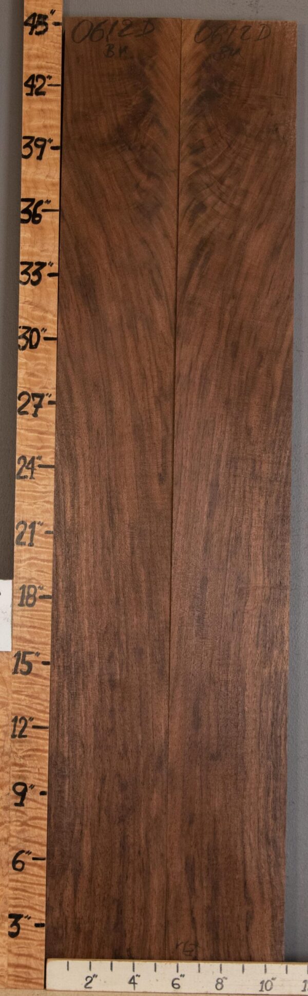 5A Marbled Claro Walnut Bookmatch 11" X 45" X 5/4" (NWT-0612D)