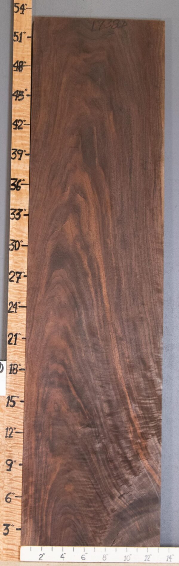 5A Marbled Curly Claro Walnut Lumber 13"1/8 X 53" X 4/4" (NWT-1738D)