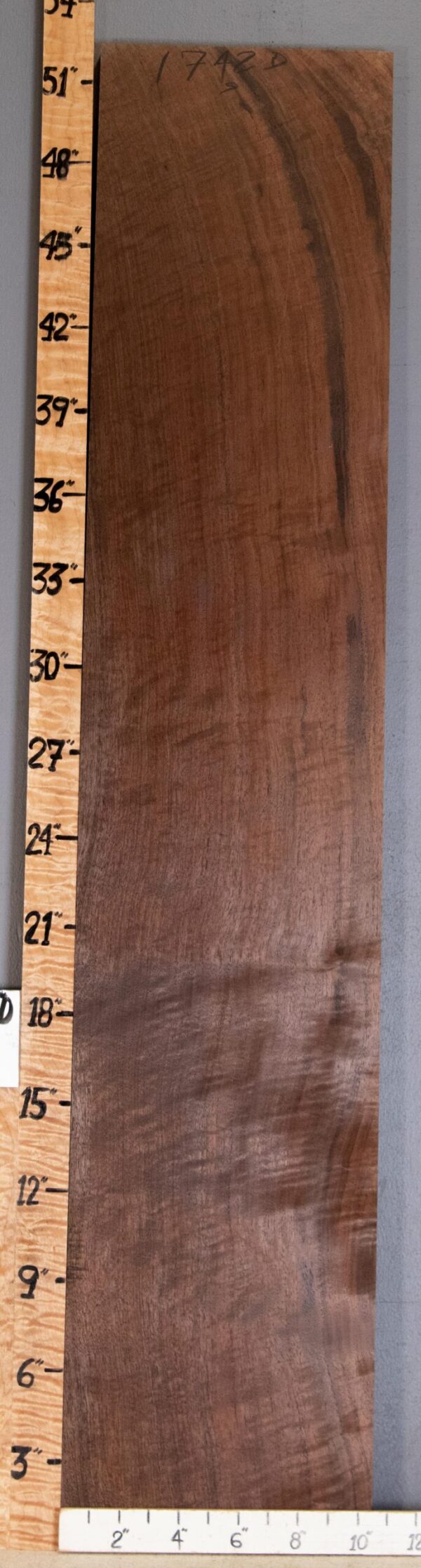 5A Marbled Curly Claro Walnut Lumber 10"1/2 X 52" X 4/4" (NWT-1742D) - Image 2