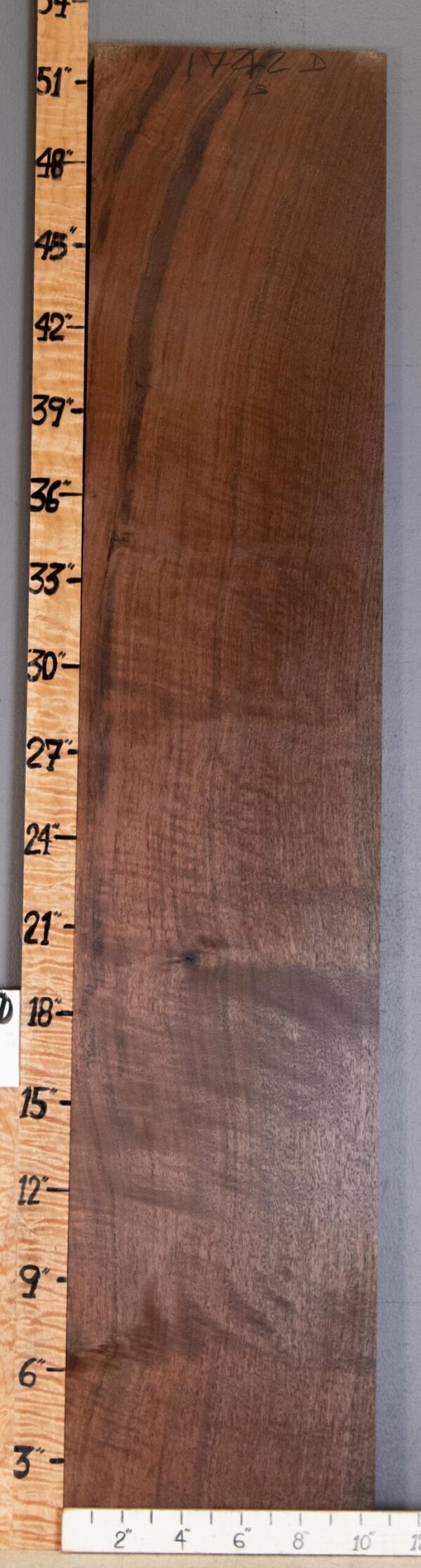 5A Marbled Curly Claro Walnut Lumber 10"1/2 X 52" X 4/4" (NWT-1742D)