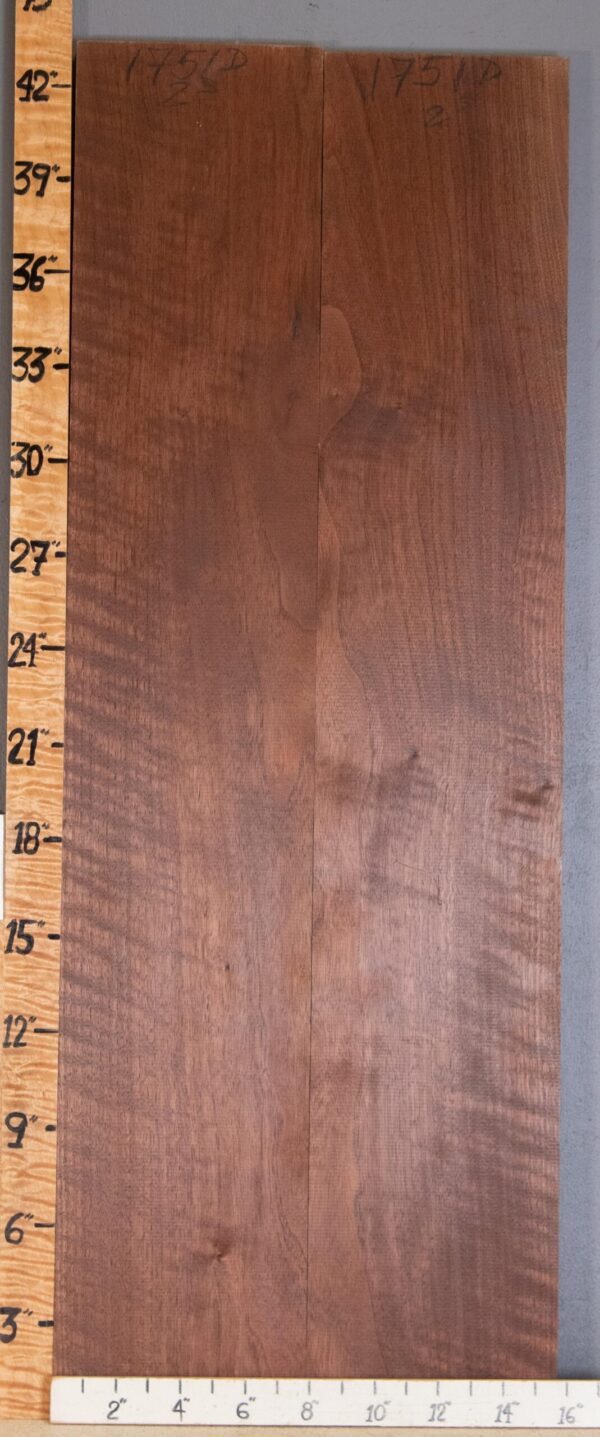 5A Marbled Curly Claro Walnut 2 Board Set Lumber 15"5/8 X 43" X 4/4" (NWT-1751D) - Image 2