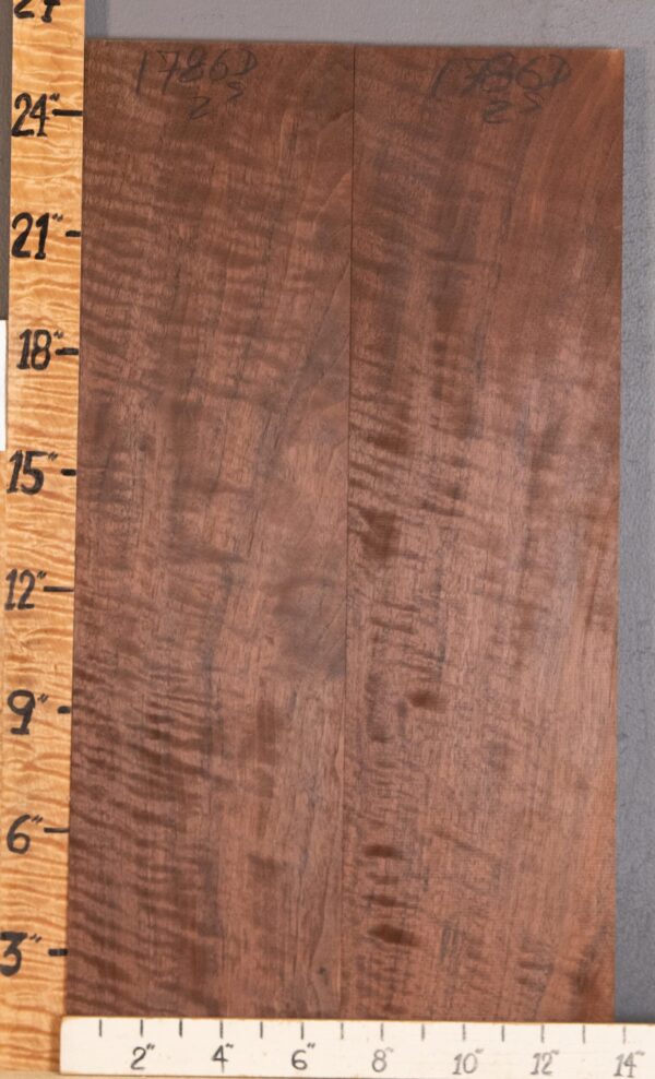 5A Marbled Curly Claro Walnut 2 Board Set Lumber 13"1/2 X 25" X 4/4" (NWT-1786D)