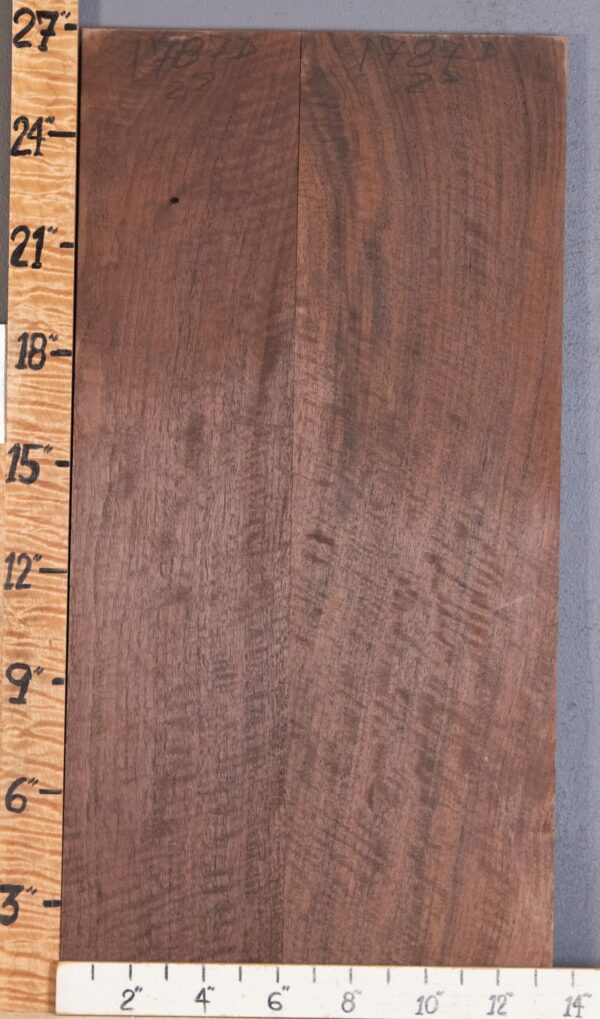 5A Marbled Curly Claro Walnut 2 Board Set Lumber 13"1/4 X 26" X 4/4" (NWT-1787D)