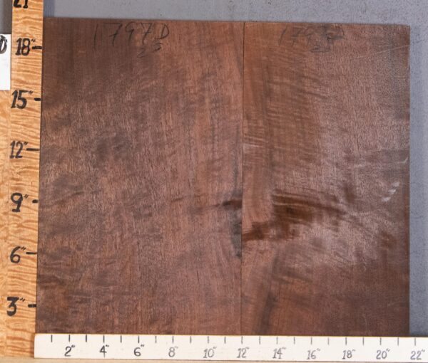 5A Marbled Curly Claro Walnut 2 Board Set Lumber 21"1/2 X 19" X 19" X 4/4" (NWT-1797D)