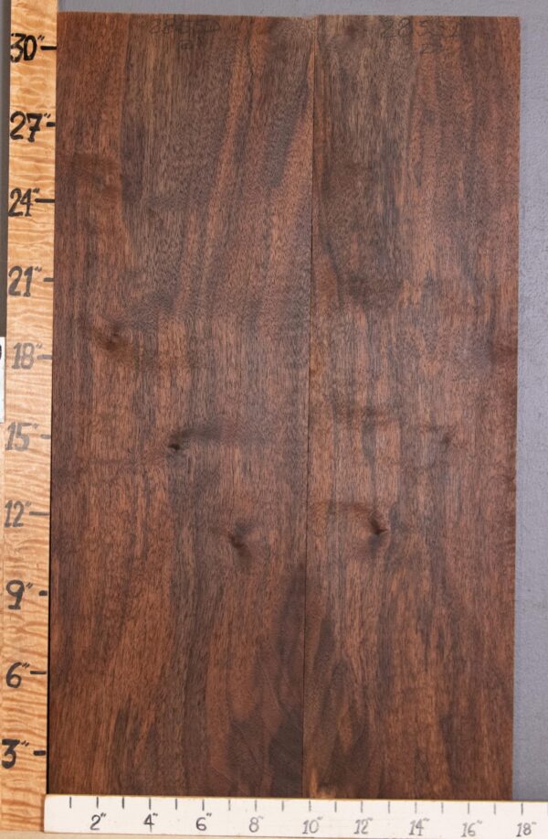 5A Marbled Claro Walnut 2 Board Set Lumber 17"1/2 X 31" X 4/4" (NWT-2855D)