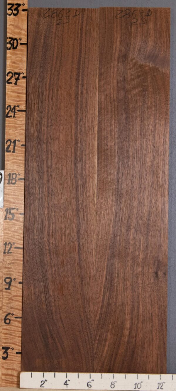 5A Marbled Claro Walnut 2 Board Set Vertical Grain Lumber 12"3/8 X 33" X 4/4" (NWT-2863D)