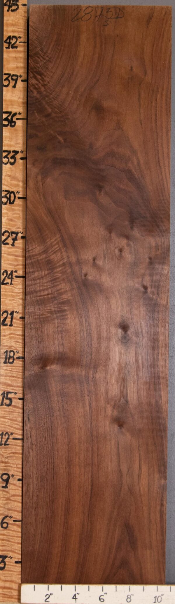 5A Marbled Claro Walnut Lumber 10"1/2 X 44" X 1"5/8 (NWT-2875D) - Image 2