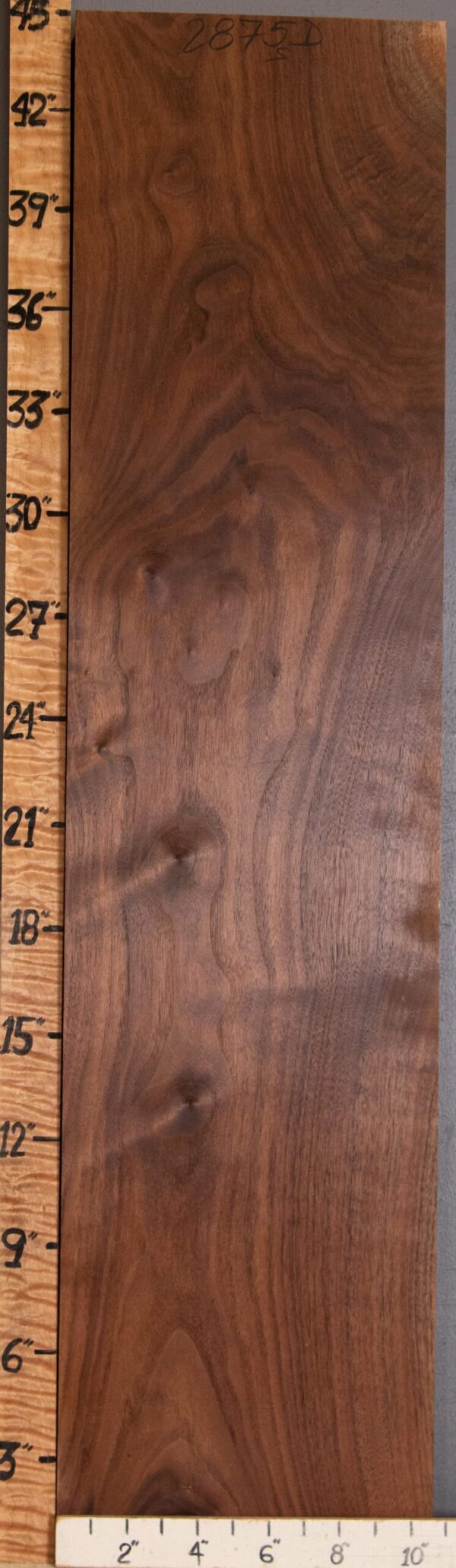 5A Marbled Claro Walnut Lumber 10"1/2 X 44" X 1"5/8 (NWT-2875D)