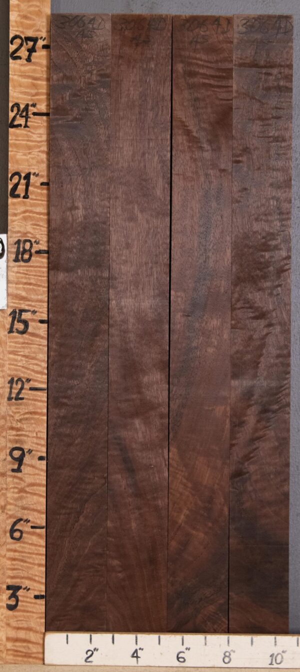 5A Marbled Claro Walnut 4 Board Set Lumber 10"1/2 X 28" X 1"5/8 (NWT-3064D) - Image 2