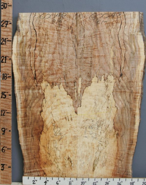 5A Frog Hair Spalted Curly Maple Bookmatch 18" X 28" X 1" (NWT-6004C)