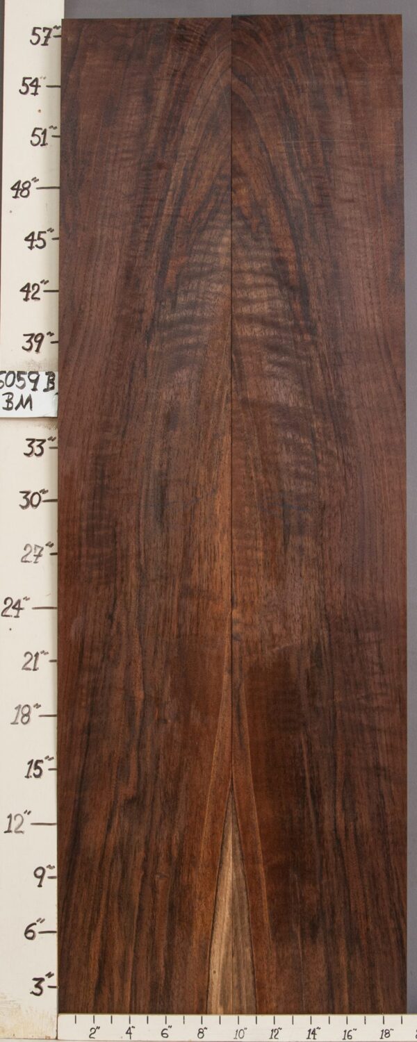 5A Curly Marbled Claro Walnut Bookmatch 19"1/4 X 57" X 7/4 (NWT-6059B)